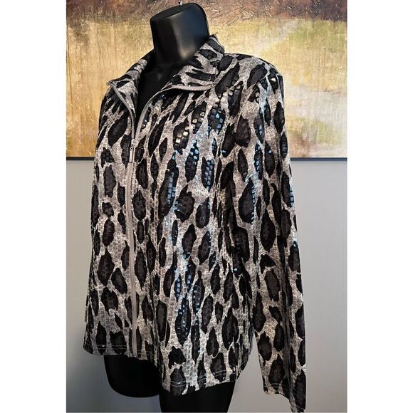 Erin by Erin London  Animal Print Jacket, size PM - Picture 6 of 12